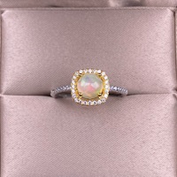 Bijoux de mariage vintage Bague opale en argent sterling 925 Design de luxe Bagues réglables pour femmes pour les fêtes
