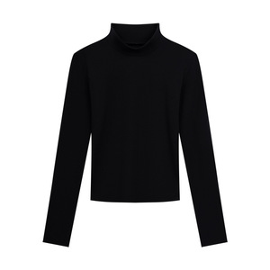 T-shirt pour femme, coupe classique, <span class=keywords><strong>col</strong></span> roulé, basique, manches longues, sous-vêtement - Product Image 3
