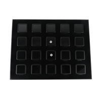 Boîtes de présentation de bijoux 20 pièces avec fenêtre en verre transparent, fermeture coulissante sécurisée, finition noir mat argenté
