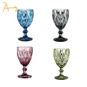 بيع بالجملة أواني زجاجية خمر كوب ماء نبيذ زجاجي نظارات كؤوس خضراء متدرجة لمطعم الفندق - Product Image 5