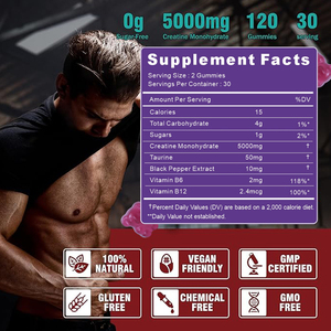 Low Price <b>Creatine</b> <b>Monohydrate</b> Energy Gummy <b>Creatine</b> Gummies Vitamins Candyfor Muscle Growth Pills - Product Image 2