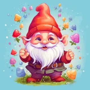 1pc DIY 5D Diamond Painting Art Craft 40*40cm/15.8in Frame Childish Christmas Dwarf Pattern Wall Decoration Mother's Day