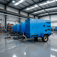 Groupe électrogène diesel 50Hz portable silencieux à châssis ouvert, démarrage automatique, monophasé ou triphasé avec ATS et roues