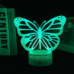 Lampe 3D à <span class=keywords><strong>action</strong></span> figurine papillon lumineuse avec télécommande RGB, veilleuse pour enfants, cadeau manga, décoration de chambre, offre d'usine - Product Image 3