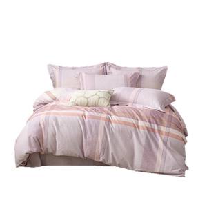 ชุดเครื่องนอนผ้าฝ้ายแท้ 100% ลายทาง ดูโอเซียงเม่ยเมี่ยนคัง 133x72 เส้นด้าย ย้อมสีแบบ Reactive สำหรับใช้ในบ้าน แบบผ้าปูที่นอน - Product Image 4