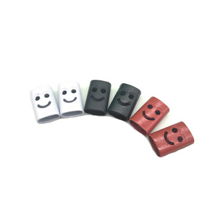 Terminales de cordón cuadrados de aleación con cara sonriente para uso en prendas, botones con ojales de estilo simple JK JT653 - Product Image 5