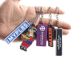 גומי רך pvc רכה 3d keychain פלסטיק מחזיק מפתחות צורה מותאמת אישית