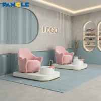 Nouvelles Chaises de Pédicure de Luxe Roses avec Spa pour les Pieds, Chaise de Pédicure Personnalisée pour Salon de Manucure, Chaise de Massage des Pieds avec Fonction Surfing