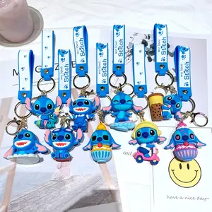 Đúng Nhà Máy Bán Buôn Thiết Kế Mới Dễ Thương 3D Nhựa Phim Hoạt Hình Hình Keychain Keyring Tùy Chỉnh Anime Mềm PVC Cao Su Móc Chìa Khóa Vòng