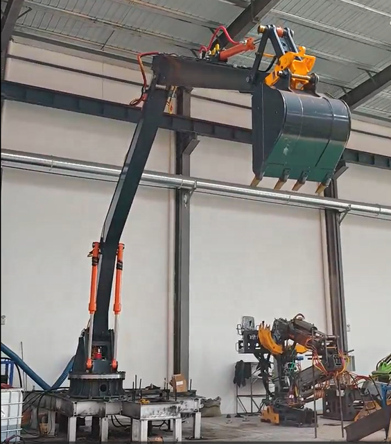 Heavy Duty Fixed Hydraulic Excavator Arm, Industrial Stationary Boom Breaker, Mechanical Manipulator for Construction Machinery