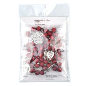 일곱 슬픔 채플 묵주 목걸이 장미 향기 향수 슬픈 어머니 채플렛의 나무 묵주 - Product Image 3