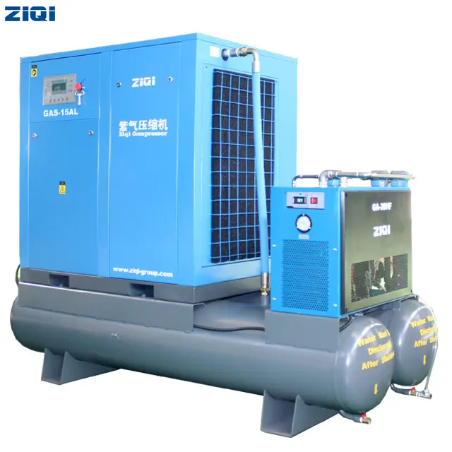 Shanghai 16bar 21cfm 30cfm ZIQI alta qualidade compressor industrial ar 500l energia economizar compressor para venda na algéria