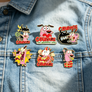 6 Nuevos Diseños de Alta Calidad, Pin Metálico de Perro Tímido de Dibujos Animados, Divertido Pin de Animal para Decoración de Mochilas - Product Image 3