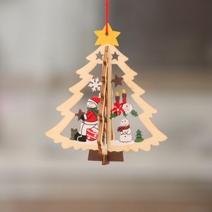 Ornements de Noël <span class=keywords><strong>en</strong></span> <span class=keywords><strong>bois</strong></span> gravés au laser, petits et de grande valeur, <span class=keywords><strong>en</strong></span> forme d'arbre, de pentagramme et de cloche, décorations et cadeaux pour la saison des fêtes - Product Image 3