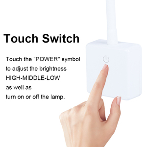 โคมไฟแบบเสียบปลั๊กระบบสัมผัส,โคมไฟ Led De Escritorio โคมไฟอ่านหนังสือตั้งโต๊ะโคมไฟอ่านหนังสือโคมไฟห้องนอนแบบยืดหยุ่นสำหรับออฟฟิศ - Product Image 3