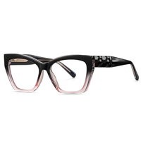 MS 97832 Lunettes anti-lumière bleue pour femmes, monture œil de chat, branches minimalistes, monture translucide texturée, polyvalentes pour le quotidien