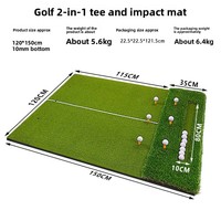 Tapis de putting professionnel avec zone de départ, base en EVA durable avec ligne blanche de 10 mm, pour entraînement de swing en extérieur et usage domestique