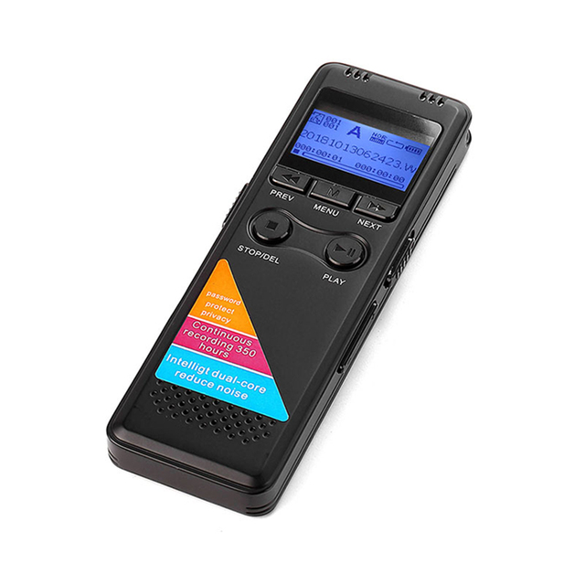 Digital Noise Reduction Long Recording Time 350 Hours Password Protection 8GB Voice Recorder