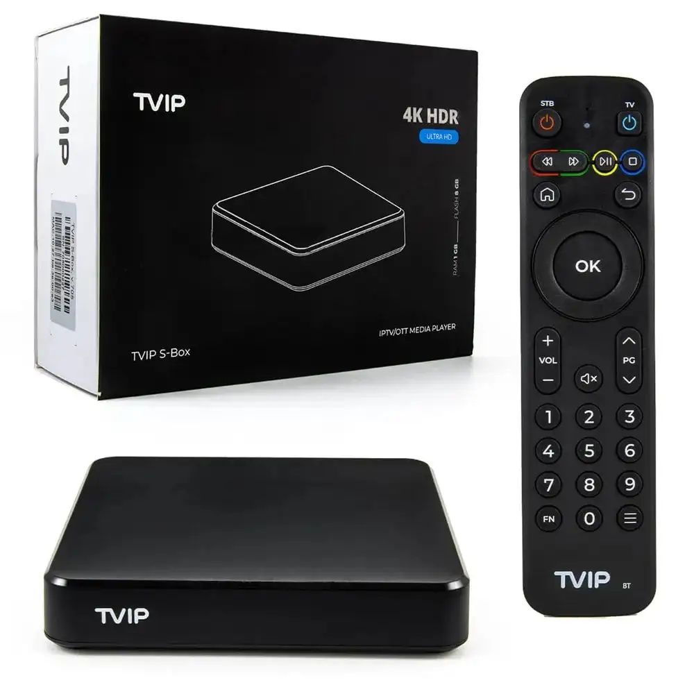 Fabrika fiyat set top box TVIP 60box kutusu Android 6.0 iptv linux akıllı 4k tv kutusu Linux çift Os IPTV medya oynatıcı