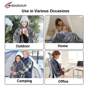 Châle chauffant en flanelle à piles, 8 zones chauffantes, design double face, alimentation USB, lavable, contrôle de la température, certifié ETL - Product Image 4