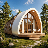 Capsule de couchage en acier imperméable au design moderne, cabine préfabriquée, lit capsule, hôtels modulaires, maison mobile extérieure, mini-villa