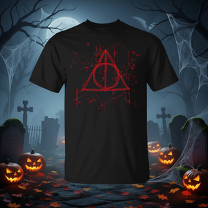 Camiseta con símbolo rojo de las Reliquias de la Muerte, camiseta para disfraz de Halloween - Product Image 3