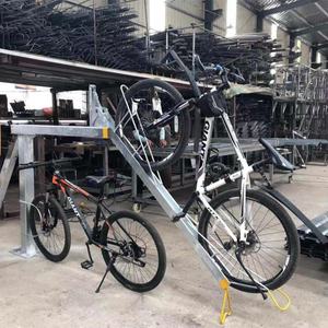 في الهواء الطلق مستويين دورة تخزين الدراجة العمودية الوقوف تراجع الساخنة المجلفن رف للدراجات - Product Image 4