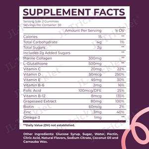 जूलूंग ओम/गंध प्रकृति चमक एल-ग्लूटाथियोन कोलेजन गुम्मस त्वचा को सफेद करने के लिए विटामिन सी गुम्मस - Product Image 3