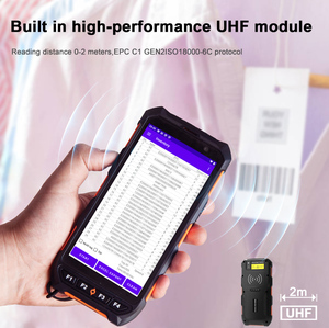 เครื่องอ่าน/เขียน RFID แบบพกพาขนาด 5.5 นิ้ว ทนทาน สำหรับแท็กเครื่องประดับ RFID ระยะไกล 2 เมตร 865-868/902-928 MHz ระบบ Android มีสินค้าในสต็อก - Product Image 5