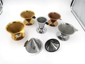 Factory Direct Sales High Quality Stainless Steel Coffee Filter Hand Coffee Filter Cup Drip Cup