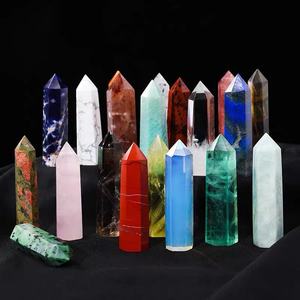 คริสตัลควอตซ์แบบใสจุดอะเมทิสต์,คริสตัลบำบัดเสาโอเบลิสค์ - Product Image 2