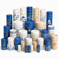 Tube cylindrique rond en carton gris double, enduit PET, pour emballage de lotion corporelle, crème visage et bougie parfumée - Vente en gros