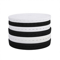 Bande élastique en maille polyester rayée à œillets, 1,5-3 cm, réglable, pour vêtements, en rouleau, en stock, source usine