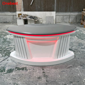 Console de réception moderne pour studio de télévision en Corian haut de gamme avec éclairage LED - Product Image 2