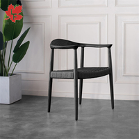 Chaise de Salle à Manger de Luxe en Bois Massif et Rotin, Meuble de Haute Qualité, Fauteuil Kennedy en Bois Massif, Hans Wegner
