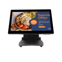 Moniteur de caisse de bureau POS 15,6 pouces TFT LCD avec écran tactile pour restaurant, kiosque, terminal en libre-service
