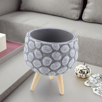 Pot à fleurs moderne en ciment pour la décoration intérieure, pot à bonsaï en béton gris avec emballage en boîte pour style artificiel