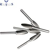 Fraise rotative en carbure de tungstène poli en forme de flamme SH, outils de machine CNC personnalisables OEM pour la gravure sur bois