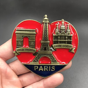 Imanes de nevera de metal personalizados para París, Torre Eiffel, Arco del Triunfo, <span class=keywords><strong>Catedral</strong></span> del Sagrado Corazón - Product Image 6