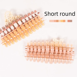 Ongles à presser rose nude de haute qualité, 240 pièces en boîte, couleurs unies, couverture complète, différents types, pointes d'ongles souples pour le nail art - Product Image 3