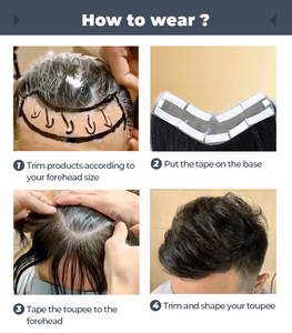 Franges pour hommes, toupet naturel <span class=keywords><strong>avec</strong></span> <span class=keywords><strong>frange</strong></span>, ligne frontale en pu, <span class=keywords><strong>cheveux</strong></span> humains indiens, offre spéciale - Product Image 6