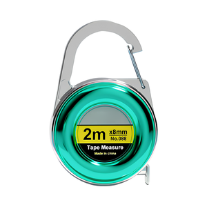 Cinta métrica promocional de acero de 2m 8mm, mini compacta con llavero para uso en oficina - Product Image 1