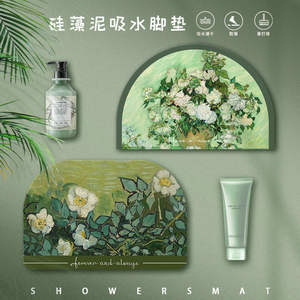 พรมเช็ดเท้าลายภาพวาดสีน้ำมันของแวนโก๊ะ รูปทรงครึ่งวงกลม กันลื่น ซึมซับน้ำได้ดี สำหรับห้องน้ำ ห้องสุขา ทางเข้า - Product Image 4