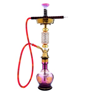 Venta caliente de fábrica de lujo árabe Shisha Set de acero inoxidable chapado en oro Hookah para fiestas Frosted Technics - Product Image 1