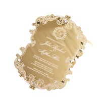 Boîte cadeau personnalisée haut de gamme en acrylique bronzé de forme irrégulière, style européen, pour invitations de mariage et emballage professionnel avec estampage à chaud