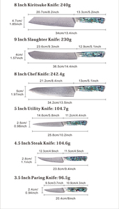 Couteau <span class=keywords><strong>de</strong></span> <span class=keywords><strong>boucher</strong></span> professionnel Bull Nose <span class=keywords><strong>Pro</strong></span>, 9 pouces, acier au carbone, acier Damas japonais, manche en résine - Product Image 6