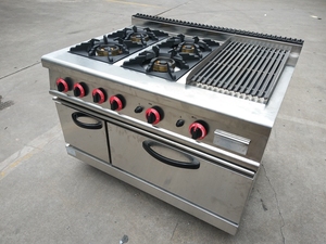 เตาแก๊ส6หัวเผาแบบพกพาสำหรับร้านอาหารพร้อมเตาอบและเตาย่าง - Product Image 5