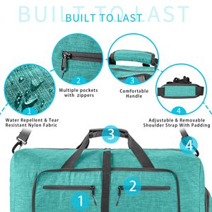 Bolsa de Viaje Plegable de 65L/85L/115L, Bolsa de Equipaje Ligera con Compartimento para Zapatos, Bolsa de Fin de Semana Resistente al Agua - Product Image 3