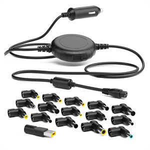 Chargeur de voiture USB universel 100W adaptateur de prise de câble pour allume-cigare pour la plupart des ordinateurs portables avec 8-16 embouts - Product Image 1