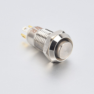Interrupteur à bouton-poussoir miniature 3A 220V avec LED, tête haute 8mm, en acier inoxydable, étanche IP65, momentané ou à rétention, 1NO1NC YUHE - Product Image 2